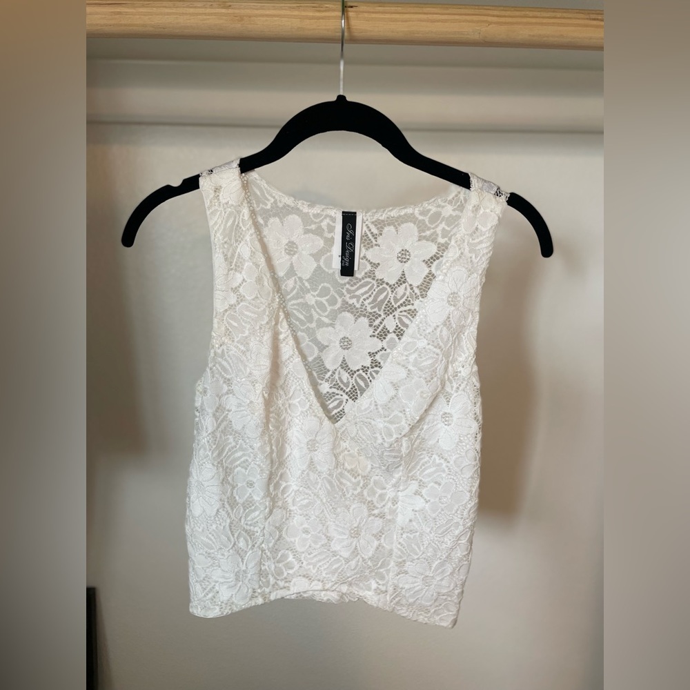 White Lace Tank Top NWT